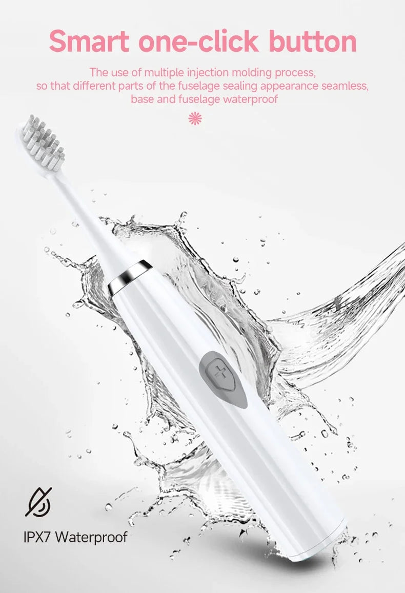 Portable Waterproof Electric Toothbrush with Soft Bristles - Smarsty