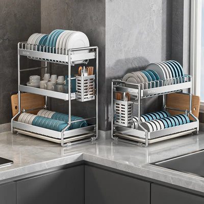 New Dish Drainer Kitchen Storage Organization Stainless Steels Drainer Kitchen Dishes Kitchenware Tableware Drainer Board Rack by Smarsty