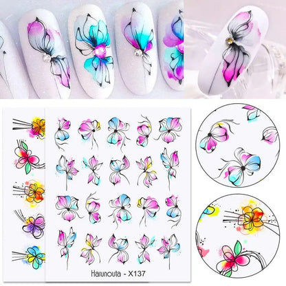 3D Colorful Marble Nail Stickers for DIY Art - Smarsty