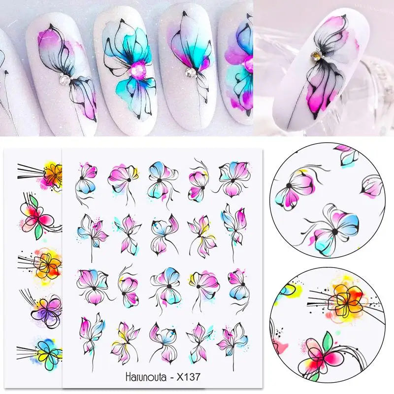 3D Colorful Marble Nail Stickers for DIY Art - Smarsty