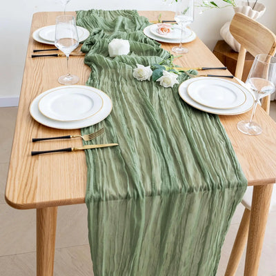 Boho Cheesecloth Table Runner Set for Weddings - Smarsty