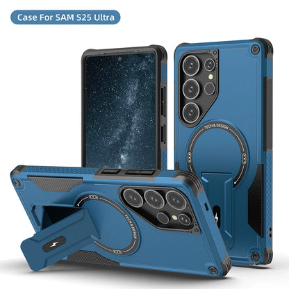Magnetic Armor Case With Fold Stand And Wireless Charging - Smarsty