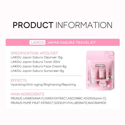 Sakura Skin Care Sets & Kits With Cleanser,Serum,Eye Cream,essence Cream Beauty Products For Women Gift Sets Routine Travel Kit - Smarsty