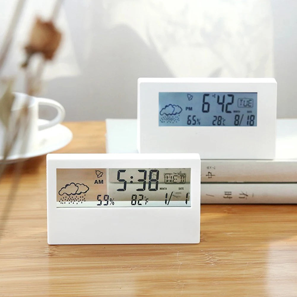 Digital Thermo-Hygrometer Alarm Clock for Home Decor - Smarsty
