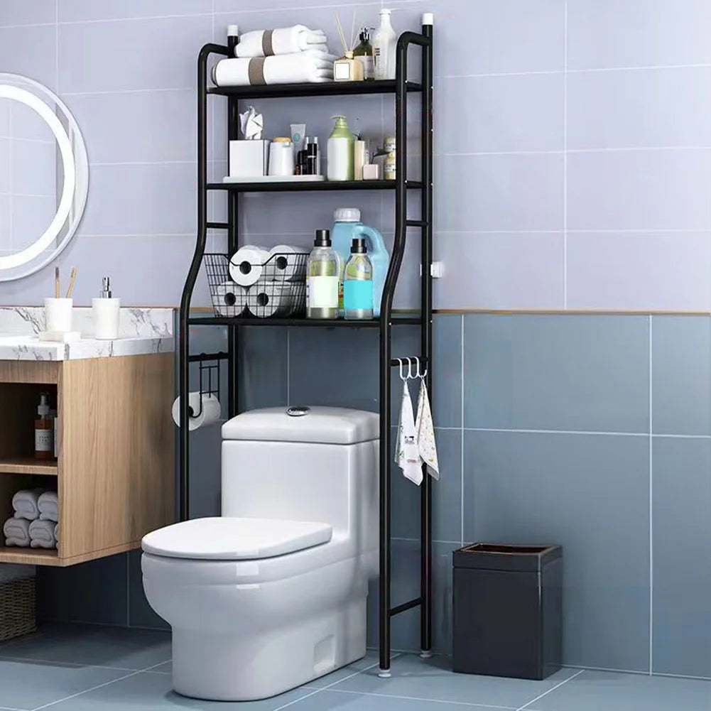Over Toilet Storage Shelf,2/3-Tier Freestanding Over The Toilet Storage,Metal Bathroom Shelves with Paper Holder and Removable - Smarsty