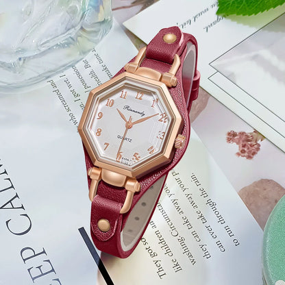 Luxury Quartz Women Wristwatch with Leather Band - Smarsty