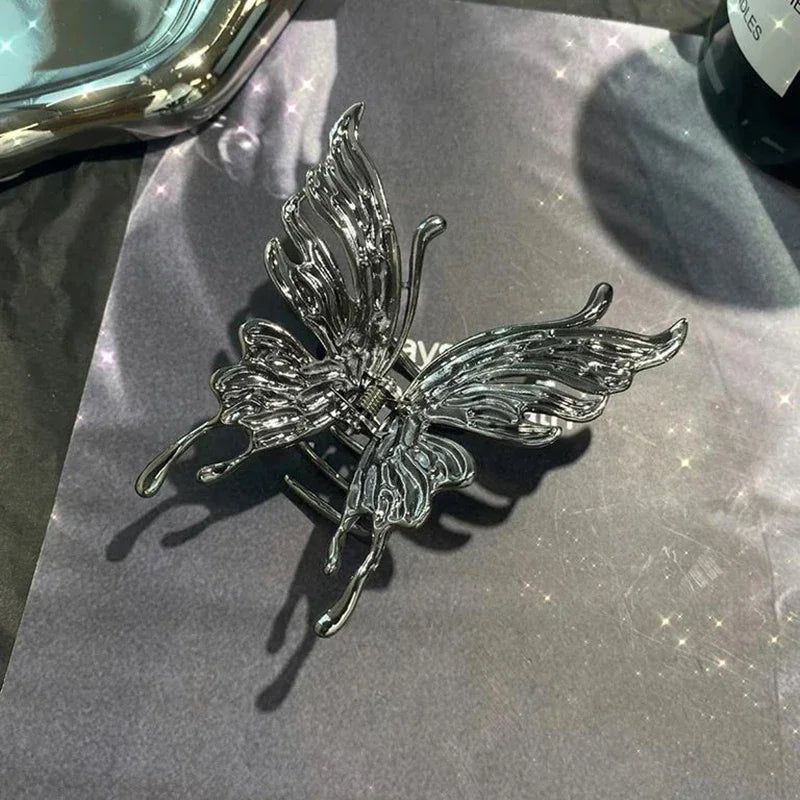 Large Hollow Butterfly Hair Claw Set Stylish Elegant Alloy - Smarsty
