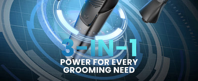 MAXGROOM 3 in 1 Men Bidirectional Body Hair Trimmer Electric Shaver IPX6 Waterproof Double-edged Razor Whole Body Hair Trimmer