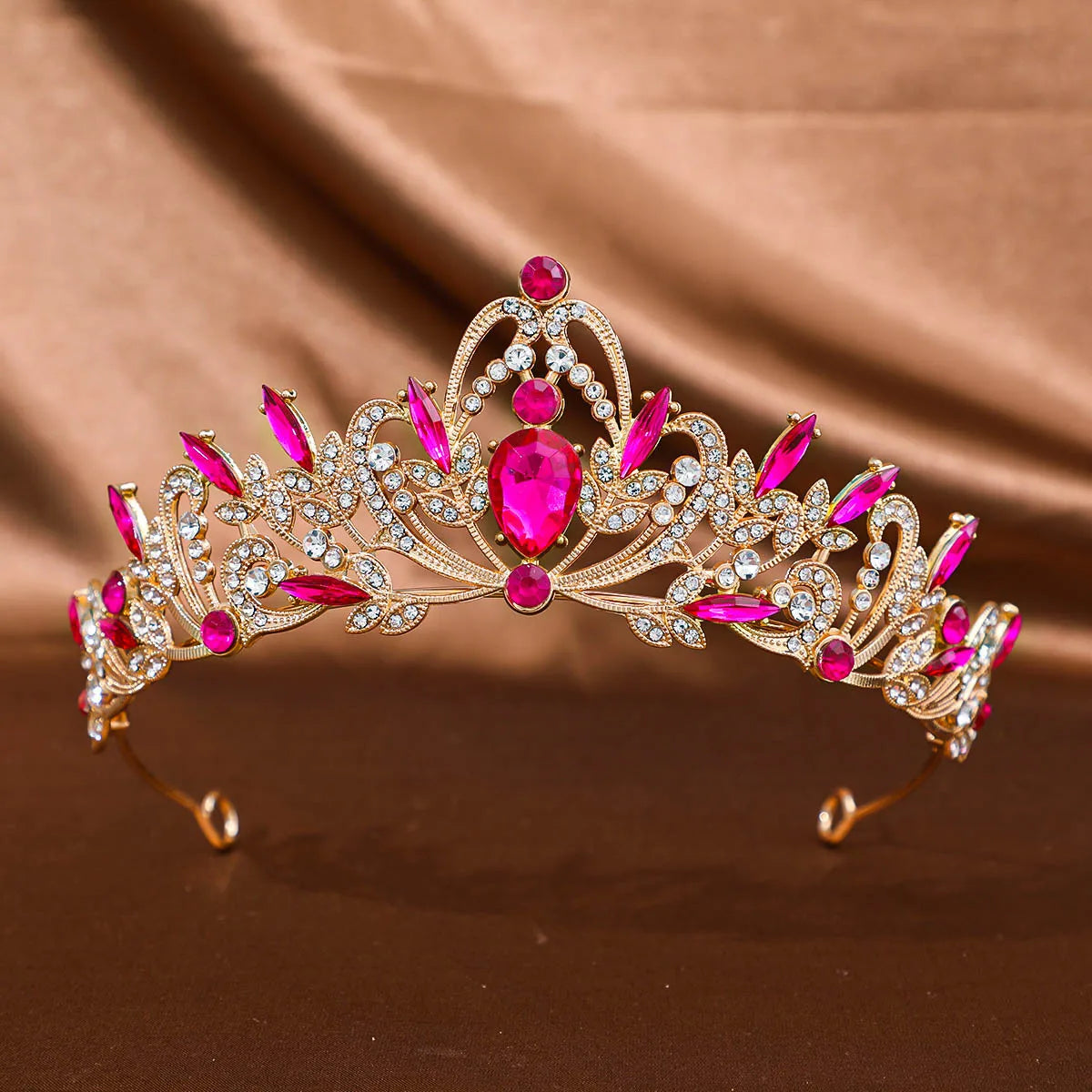Baroque Crystal Tiara for Women Elegant Bridal Accessory - Smarsty