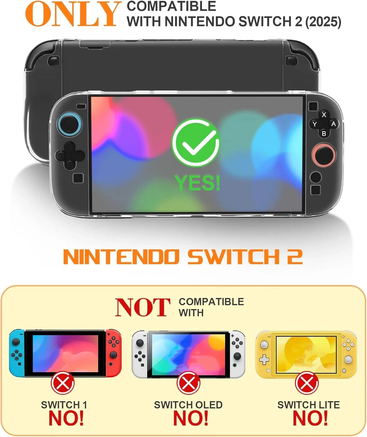 Clear Anti-Scratch Case for Nintendo Switch 2 - Smarsty