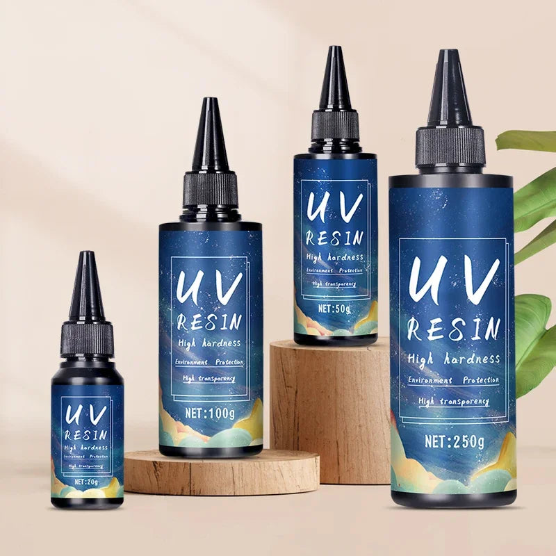 UV Resin Glue for DIY Jewelry, Epoxy Resin and UV Lamp High Transparency Fast Drying High Hardness, 20g, 50g, 100g, 250g, 1000g - Smarsty