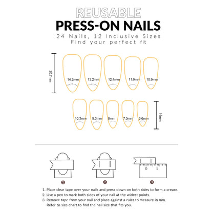 24 Piece Pink Almond Fake Nail Set With Bowknot Design - Smarsty