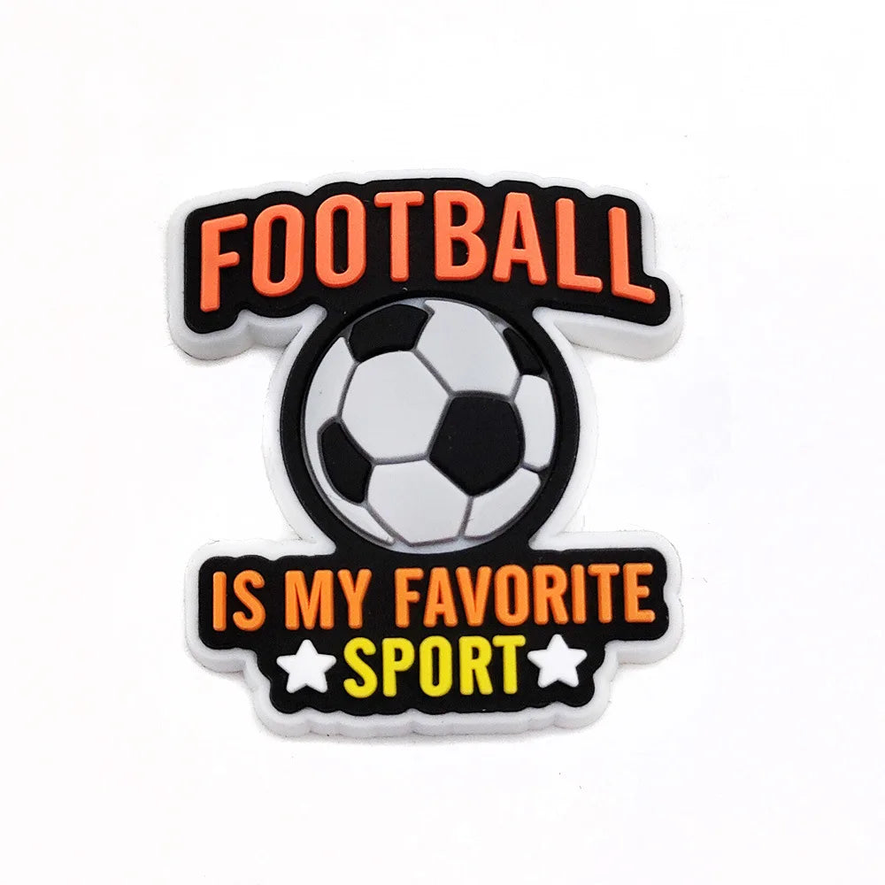 Sprot Soccer Football Shoe Charms Pin for Crocs Accessories Charms Clogs Slides DIY Shoe Decoration Buckle Party Gifts