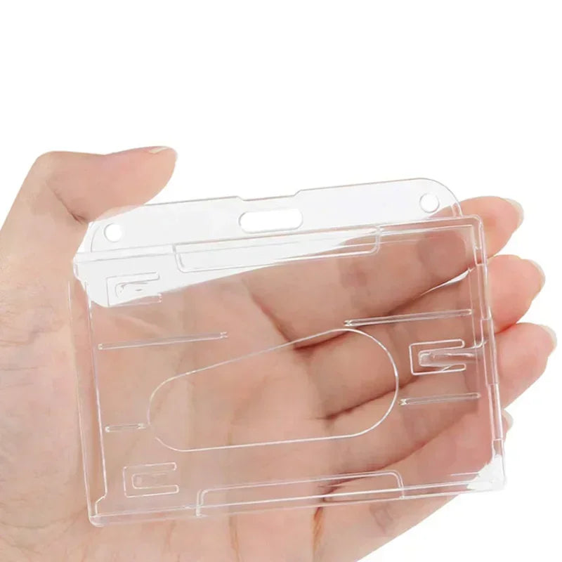 Transparent Cards Slots ID Tag Badge Holder with Badge Reel Cards Storage Organizer Employee Pass Work Card Case Sleeve