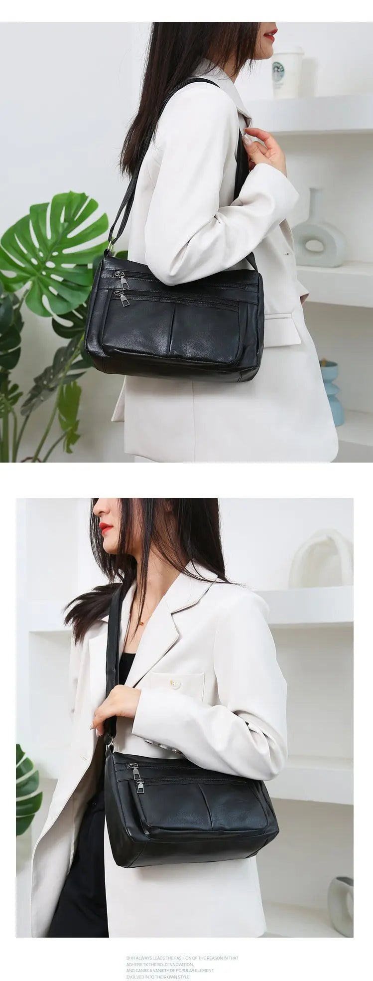 Korean Handbag Designer Leather Crossbody Bag for Women - Smarsty