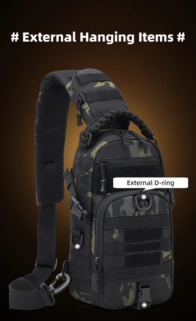 Men's Camping Chest Bag Tactical Sports Shoulder Outdoor Fanny Pack Hiking Climbing Cycling Fishing MOLLE System Sling Bags by Smarsty