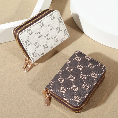 Chic Vintage Zippered Card Holder Wallet for Women - Secure Multi-Card Slots, Fashionable Faux Leather with Coin PurseLuxurious - Smarsty