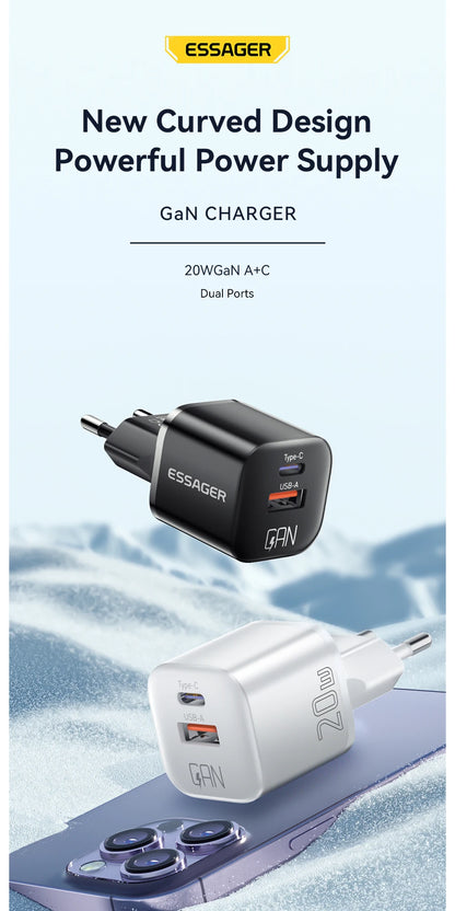 GaN USB C RapidCharge 20W PD Charger for iPhone iPad - Smarsty