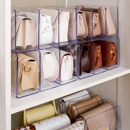 Handbag Storage Organizer Rack Wardrobe Divider Shelf Bag Storage Rack Transparent Purse Handbag Divider Shelf Bags Display Rack by Smarsty