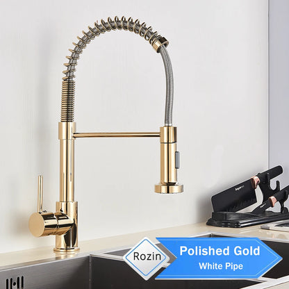 Brushed Nickel Kitchen Faucet with 360 Degree Rotation - Smarsty