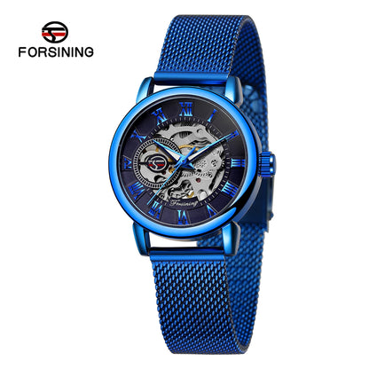Luxury Skeleton Mechanical Women's Watch Stainless Steel - Smarsty