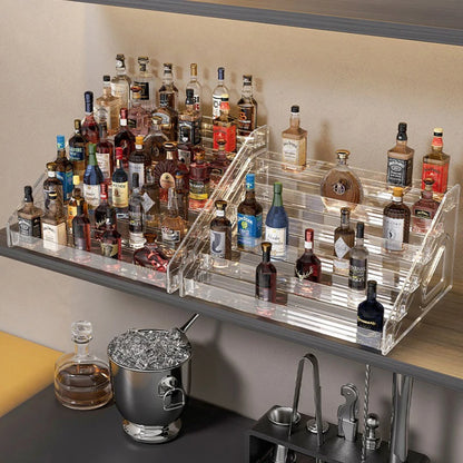 3-7 Tier Transparent Display Rack Stepped Multi-Layer Acrylic Storage Rack Toy Anime Car Model Small Wine Bottle Perfume Storage by Smarsty