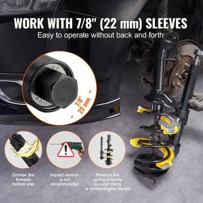 SucceBuy Strut Spring Compressor Macpherson Strut Spring Compressor Kit Interchangeable Fork Strut Coil Extractoror Remover Tool - Smarsty