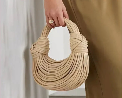 Women Handbags 2024 Designer Rope Knotted Gold Clutch - Smarsty