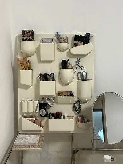 Wall-mounted Storage Rack with Hooks for Office, Kitchen and Workshop Children's Room Organizer with Adjustable Shelves by Smarsty