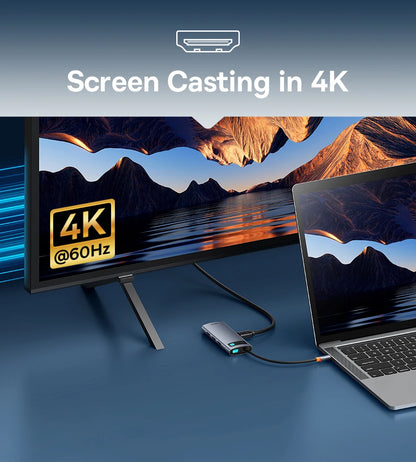 USB C Hub 4K60Hz HDMI PD 100W Multiport Card Reader