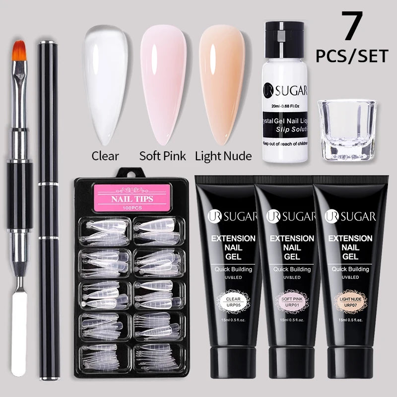 Nude Glitter Gel Nail Polish Kit for Long-Lasting Manicure - Smarsty