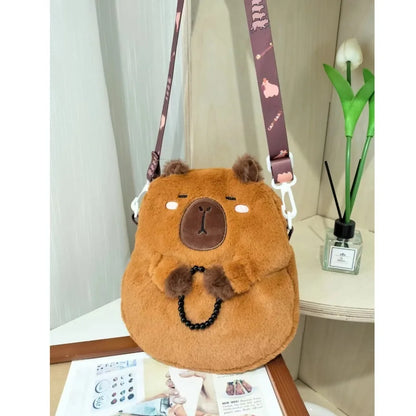 Capybara Plush Cartoon Shoulder Bag Large Capacity Unisex - Smarsty