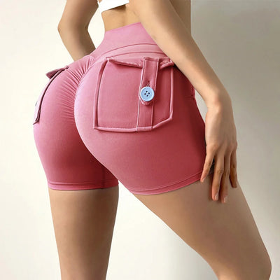 Peach Butt Fitness Shorts Women's Exercise Three-Quarter Pants Cargo Air Dry Pocket Yoga  Tight  Lift Summer - Smarsty