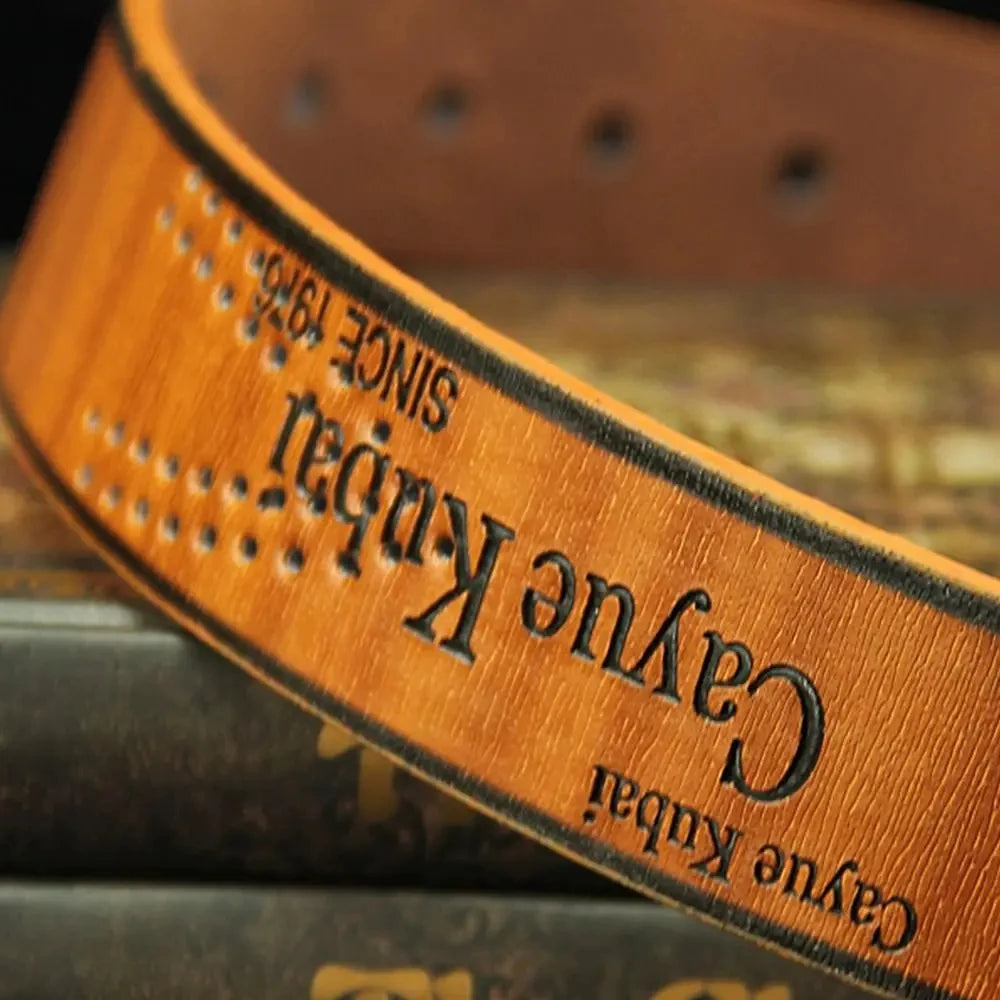 Men's Leather Belt Classic Buckle Vintage Waistband - Smarsty