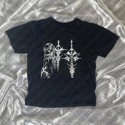 Y2k Style Aesthetic Sweet Sexy Tank Tops Women Sleeveless Casual Cartoon Print Tanks Harajuku All Match Cropped Grunge Emo Girls
