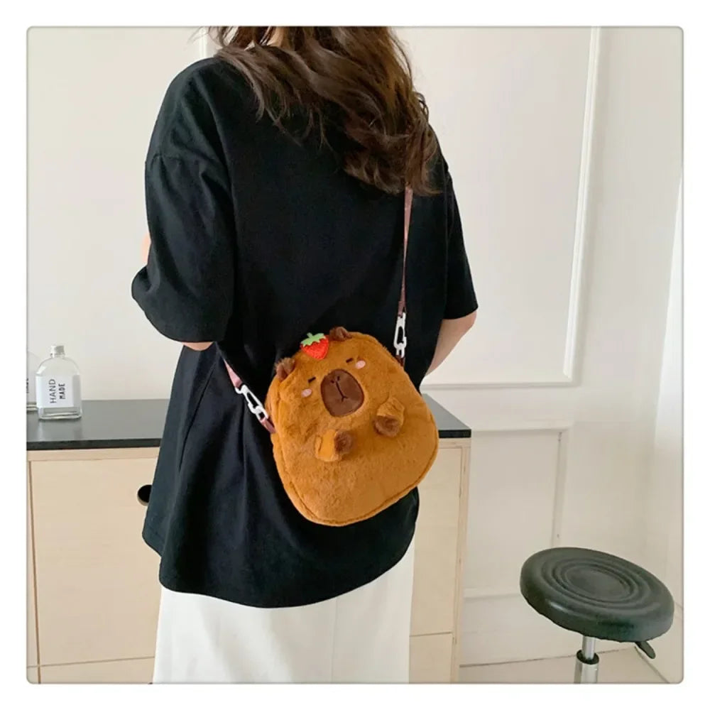 Capybara Plush Shoulder Bag Large Capacity Unisex Spacious - Smarsty