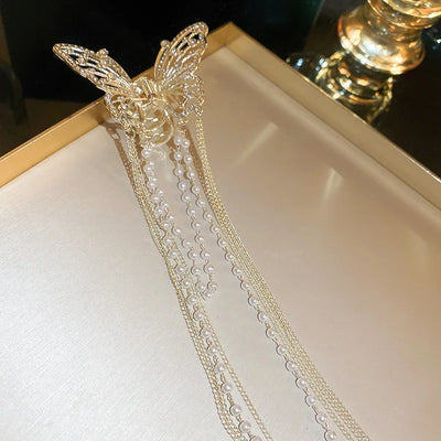 Large Hollow Butterfly Hair Claw Set Stylish Elegant Alloy - Smarsty