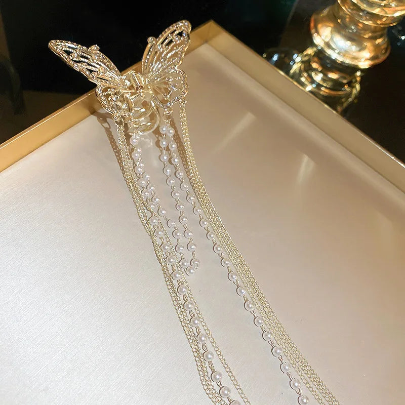 Large Hollow Butterfly Hair Claw Set Stylish Elegant Alloy - Smarsty