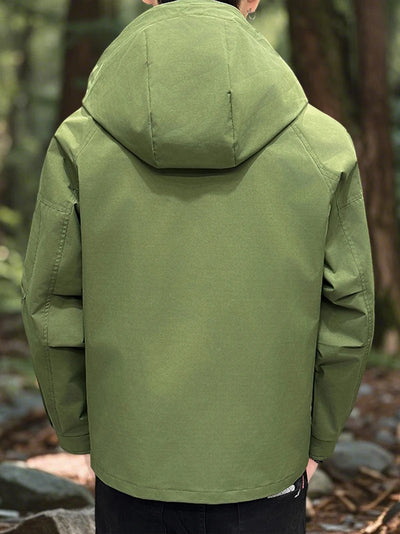 Waterproof Jacket Men Outdoor Softshell Zip Up Hooded Jacket Windbreaker Hiking Camping Coats Lightweight Spring Autumn Coats by Smarsty