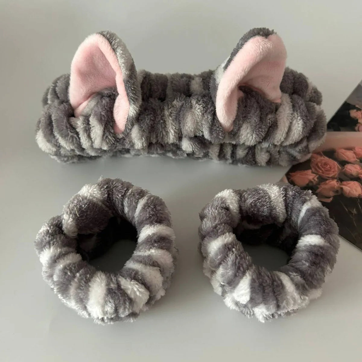 Cute Cat Ear Soft Elastic Plush Headband For Makeup - Smarsty