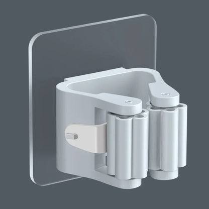 Mop Storage Storage Rack Bathroom Suction Hanging Pipe Traceless Mop Clip Broom Hanger Wall-Mounted Waterproof Mop Rack by Smarsty