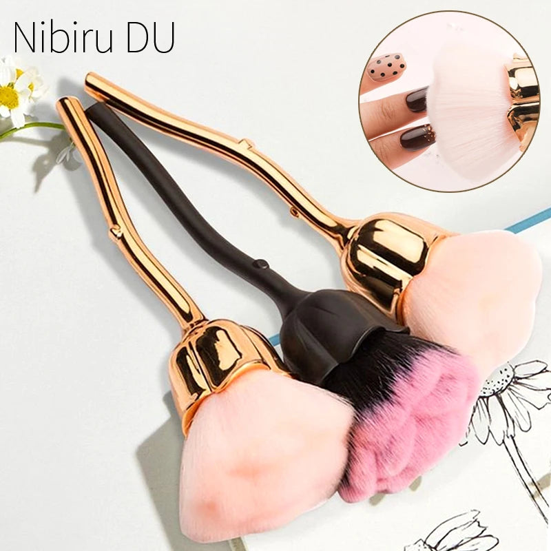 Rose-Shaped Soft Nail Dust Brush for Manicure - Smarsty