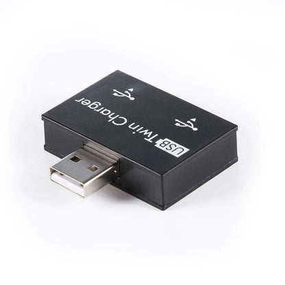 USB2.0 Male to Twin Charger Dual 2 Port USB Splitter Hub Adapter Converter