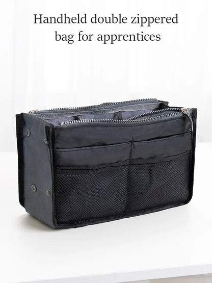 Multi Functional Large Capacity Makeup Bag Portable Double Zipper Toiletries Travel Storage Bag Mommy Bag Multi Pocket Cosmetic - Smarsty
