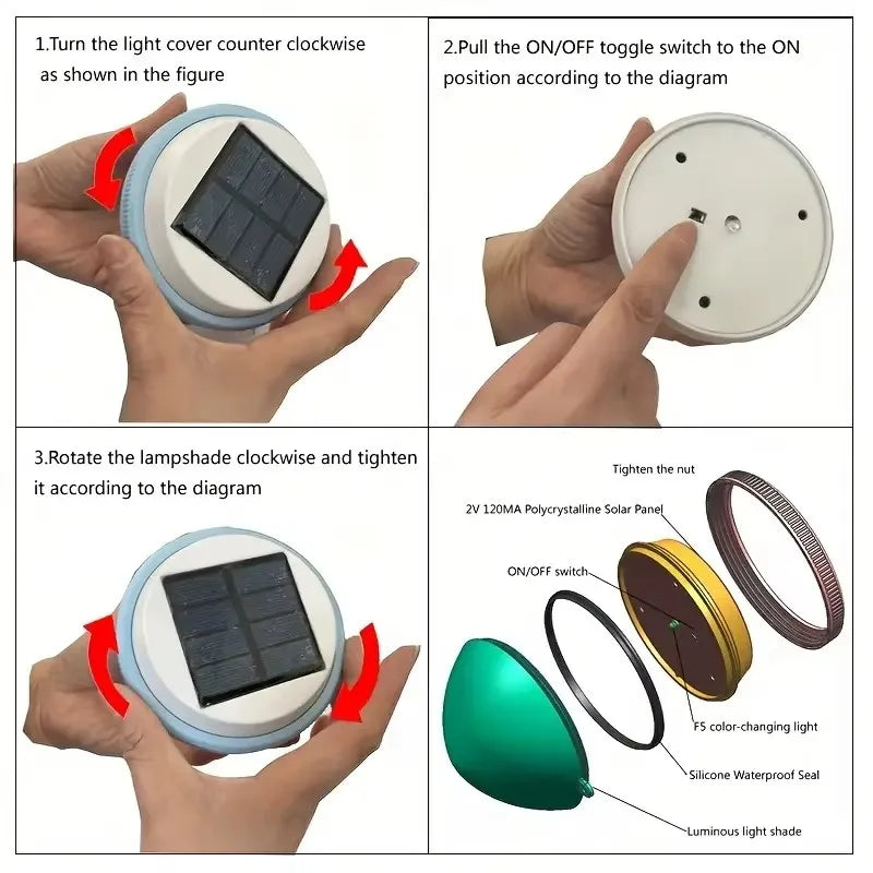 Solar Floating Pool Light with Automatic Night Activation - Smarsty