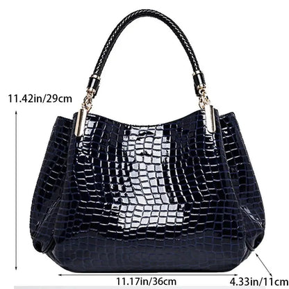 Large Capacity Women's Tote Bag Crocodile Print Everyday - Smarsty