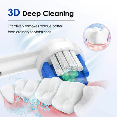 Smart Rotating Timing Electric Toothbrush, Rechargeable Rotary Toothbrush with 4 Heads, 5 Modes Setting Teeth Whitening Oral Car - Smarsty