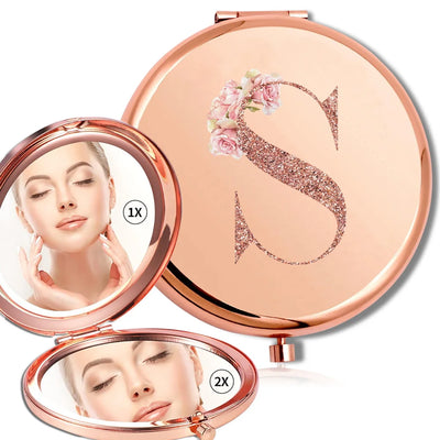 Rose Gold Double Sided Makeup Mirror Compact Design - Smarsty