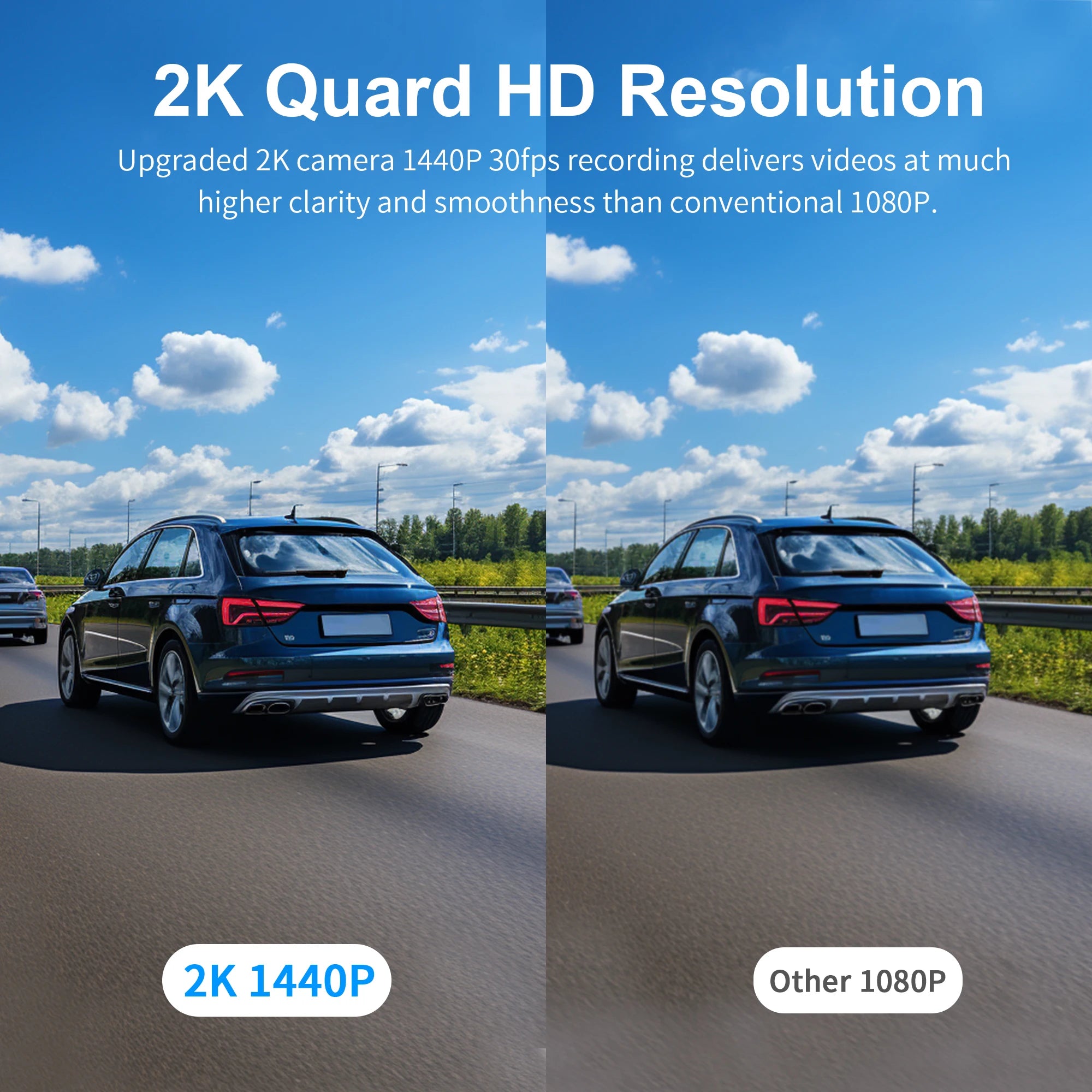 Car Dash Cam 2K Video Recorder With Night Vision WiFi - Smarsty