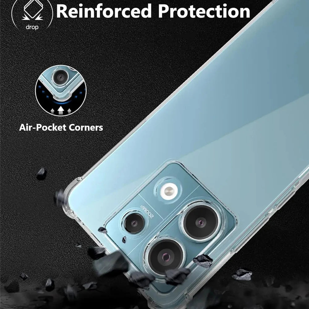 Clear Phone Case For Xiaomi Redmi Note 13 14 12 11 10 9 Pro Plus 5G Shockproof Transparent TPU Bumper Cover Soft Silicone Funda